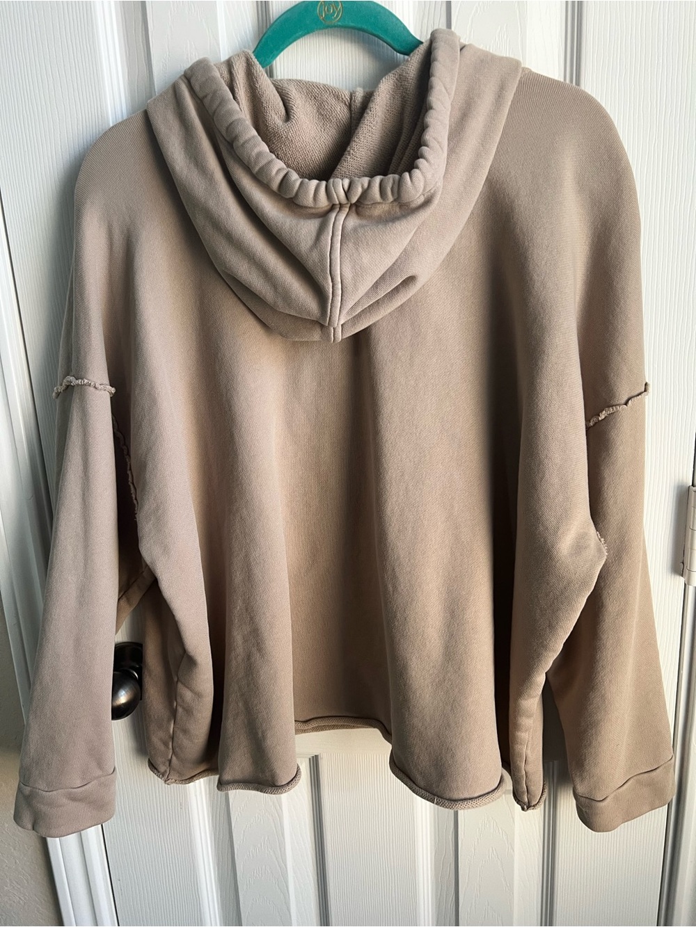 Eileen Fisher Taupe Crewneck Hoodie Sweater - Picture 5 of 7